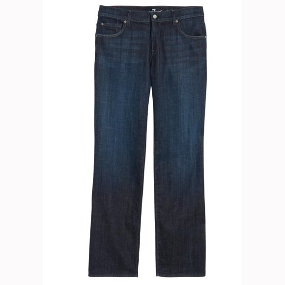 7 for All Mankind Men's Austyn Relaxed Straight Leg Dark Wash Jeans - Picture 4 of 14